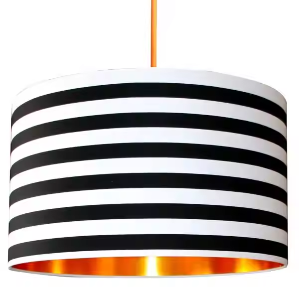 Black - White Striped Fabric Pendant Shade Hanging Lamp Shade LCS720picture4