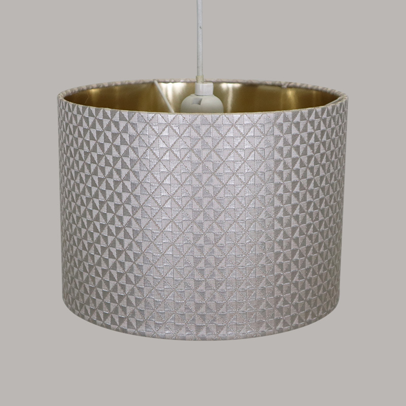 Custom Drum Gold Color Embroidered Chandelier Fabric Lampshade LCS710picture2