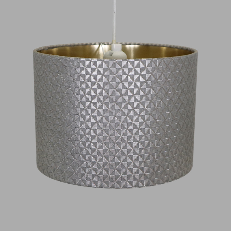 Custom Drum Gold Color Embroidered Chandelier Fabric Lampshade LCS710picture3