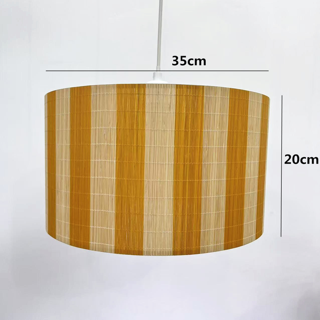 Modern Fashion Aesthetic Yellow Stripe Drum Bamboo Lampshade Table Lamp BBR330picture6