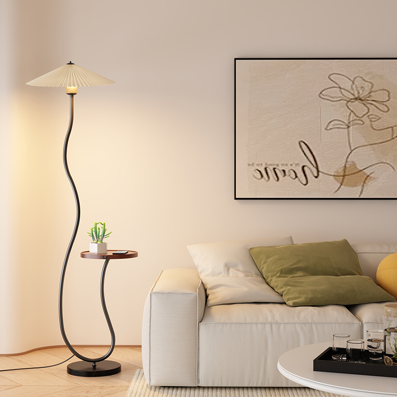 Modern Pleated Fabric Lamp Shade Decorative Standing Floor Light FRL1090picture4