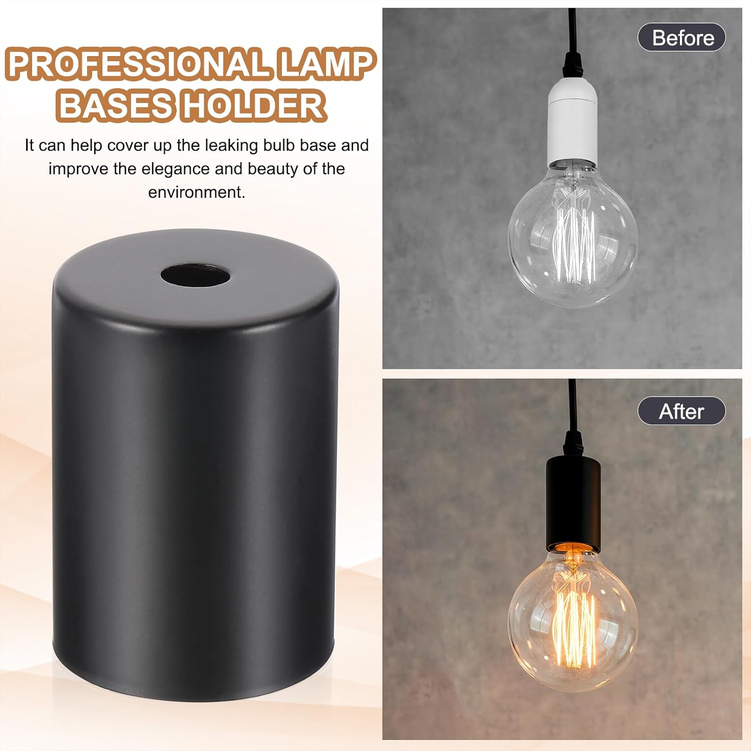 Black Metal Screw Decorative Lighting Accessories E27 Lamp Socket BAS350picture5