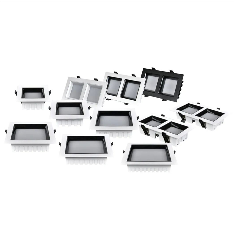 Black White square 2 4 6 8 Inch Dimmable LED Recessed Adjust Downlights DL2400picture2