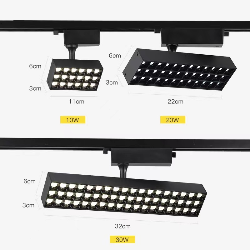 Adjustable Rail Grille Spotlight 10w 20w 30w Ceiling Anti Glare Track Light TR1620picture3