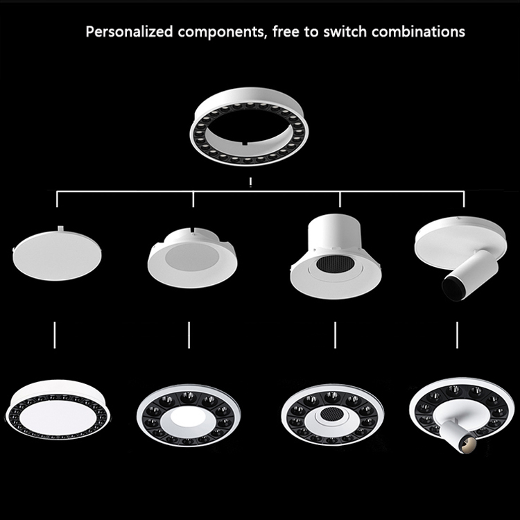 Modern Circular Recessed Spotlight Indoor Hotel Project LED Grille Downlight DL2340picture4