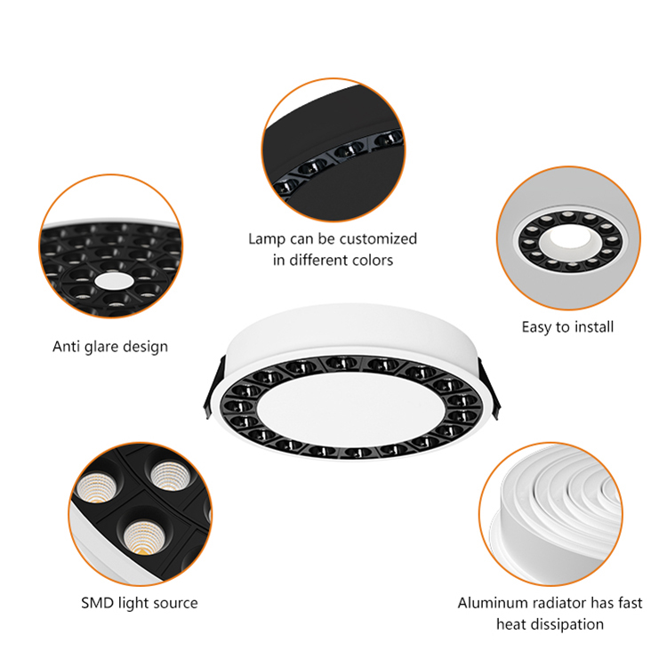 Modern Circular Recessed Spotlight Indoor Hotel Project LED Grille Downlight DL2340picture6