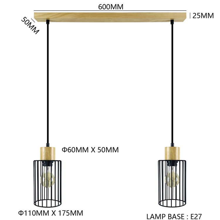 Iron Loft Cage Pyramid Indoor E27 Base Nordic Pendant Lights PEN1950picture3