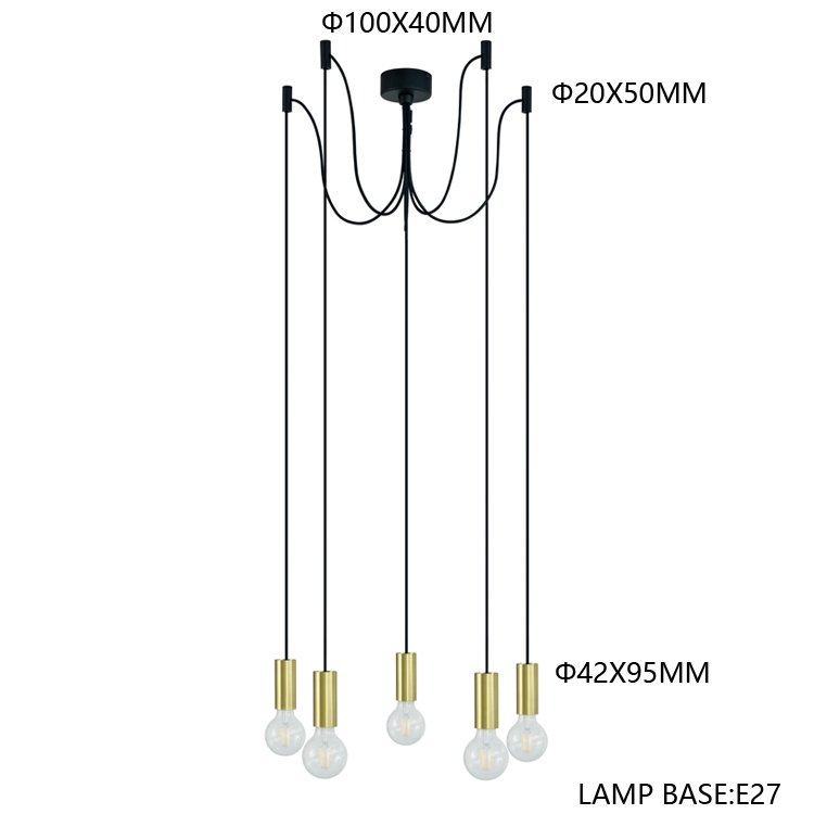 Classic Spider Pendent Lamps Ajustable Ceiling Light Rustic Chandelier Industrial Hanging Light for Hall Bedroom Hotel