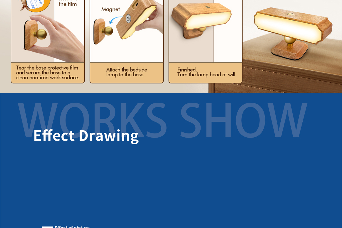 Solid Wood Magnetic Induction Light Home Warm Night Light Simple Corridor Wall Lamp Bedside Small Desktop Decorative Lighting