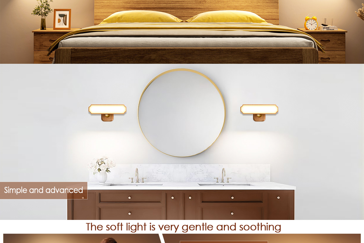 Solid Wood Magnetic Induction Light Home Warm Night Light Simple Corridor Wall Lamp Bedside Small Desktop Decorative Lighting