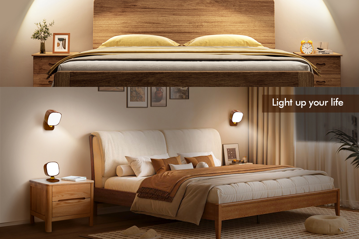 Smart USB Charging Solid Wood Night Light radar Sensing Corridor Light Co<i></i>nvenient Magnetic LED Bedside Light Decoration
