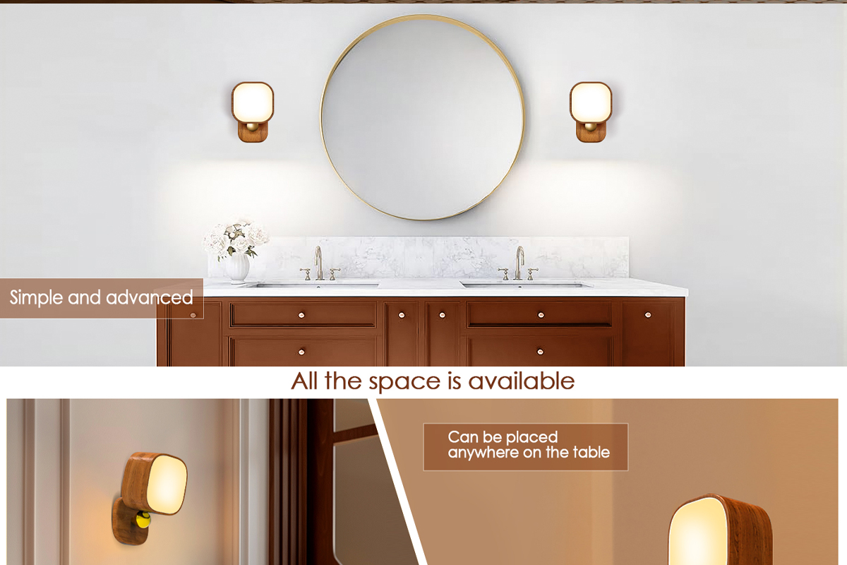 Smart USB Charging Solid Wood Night Light radar Sensing Corridor Light Co<i></i>nvenient Magnetic LED Bedside Light Decoration