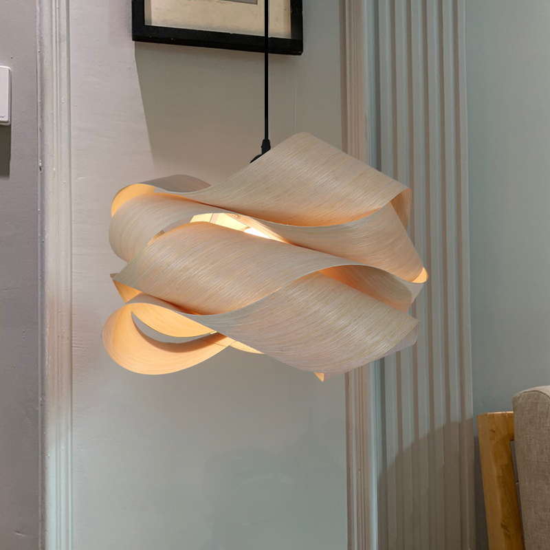 Woven Wood Veneer Chandelier Pendant Light Rattan Light BBR320picture5