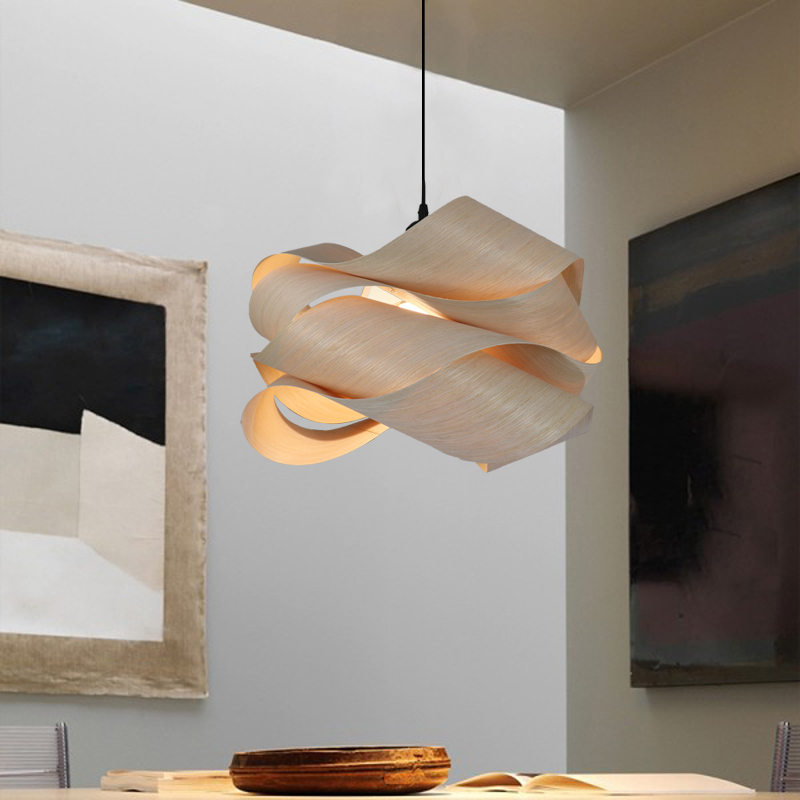 Woven Wood Veneer Chandelier Pendant Light Rattan Light BBR320picture6