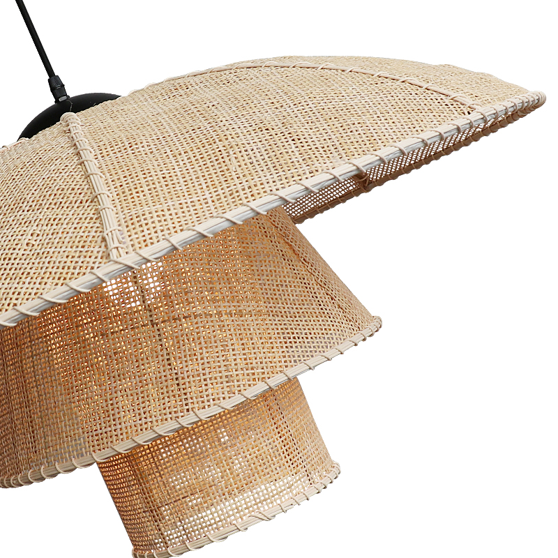Japanese Vintage Living Room Woven Rattan Lampshade Rattan Pendant Light JPS200picture3