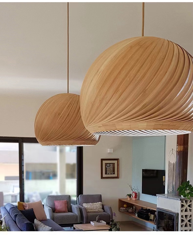 Nordic Wooden Lights Dining Room Living Room Lights Wood Pendant Light PEN1930picture3