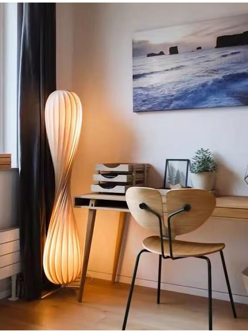 Japanese LED Wooden Light Modern Tripod decorative luxury Floor  Lamp  for living room decor with E27 ba<i></i>se