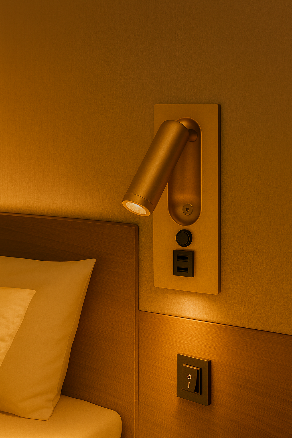85-265V LED Hotel Bedside Reading Light, Recessed  Charging Wall Light WL5680picture2