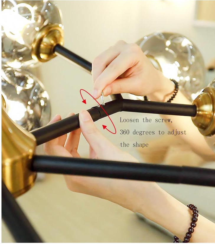 Nordic Modern Luxury Hotel Dining Room Table Chandelier Iron Glass Black+Gold Fashion Atmosphere Shop Lights Romantic Lighting