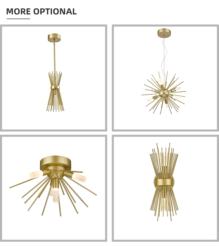 New Arrival Suspended Mounted Indoor Decoration Gold Hanging Led Chandelier Pendant Light