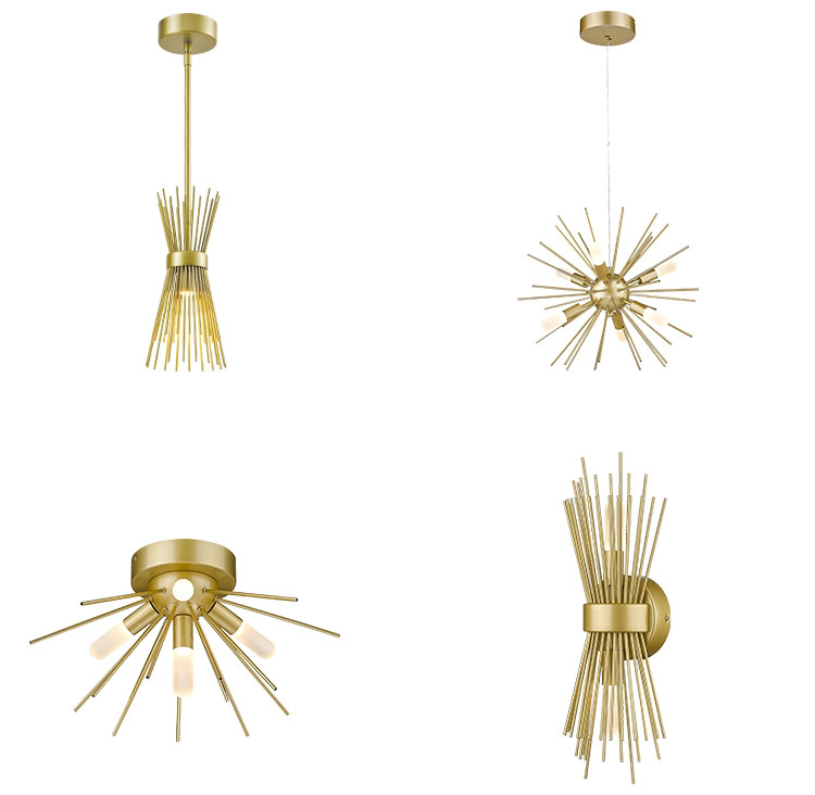 New Arrival Suspended Mounted Indoor Decoration Gold Hanging Led Chandelier Pendant Light