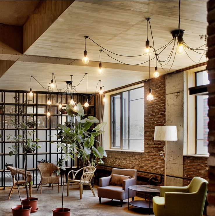 Vintage Edison Bulb Ajustable Ceiling Spider Pendant Chandelier Light CHA750picture5