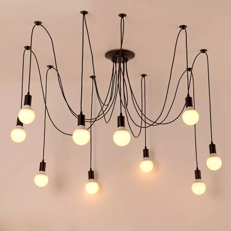 Vintage Edison Bulb Ajustable Ceiling Spider Pendant Chandelier Light CHA750picture6