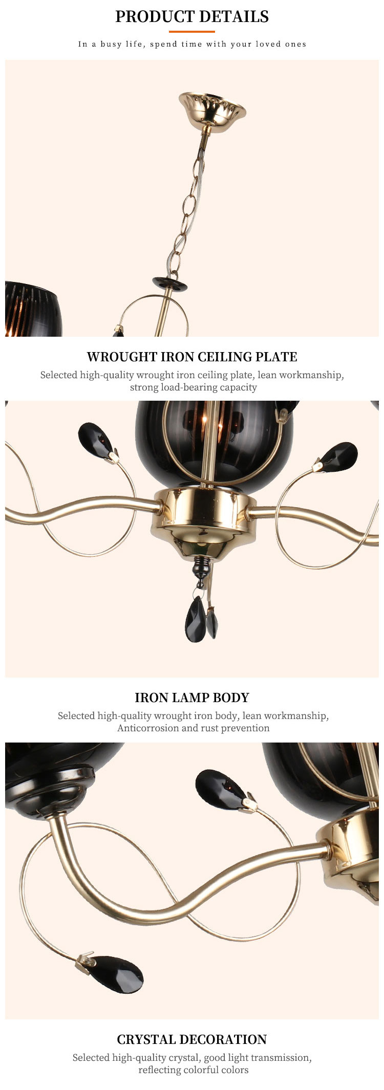 Modern Creative Design Hanging Lamp Bedroom Indoor Decoration Glass Chandelier Pendant Light