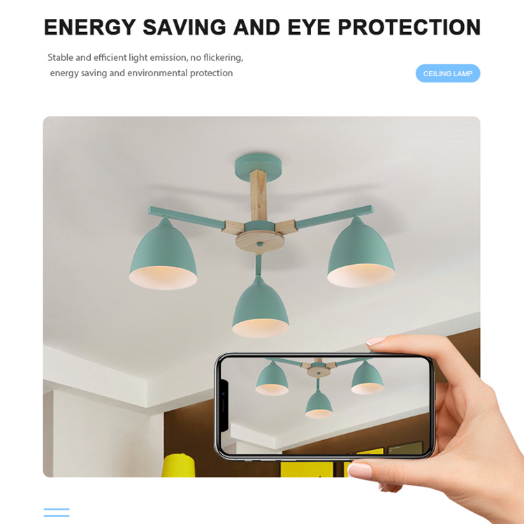 Creative Modern Green Lampshade Indoor Iron Led Ceiling Light CL1150picture3
