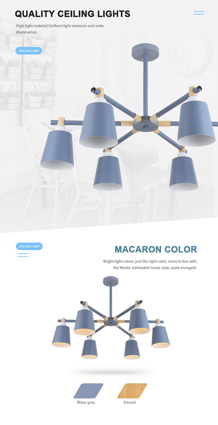 Co<i></i>ntracted Modern Nordic Style Pendant Lamp Indoor Decoration Acrylic Iron Ceiling Light