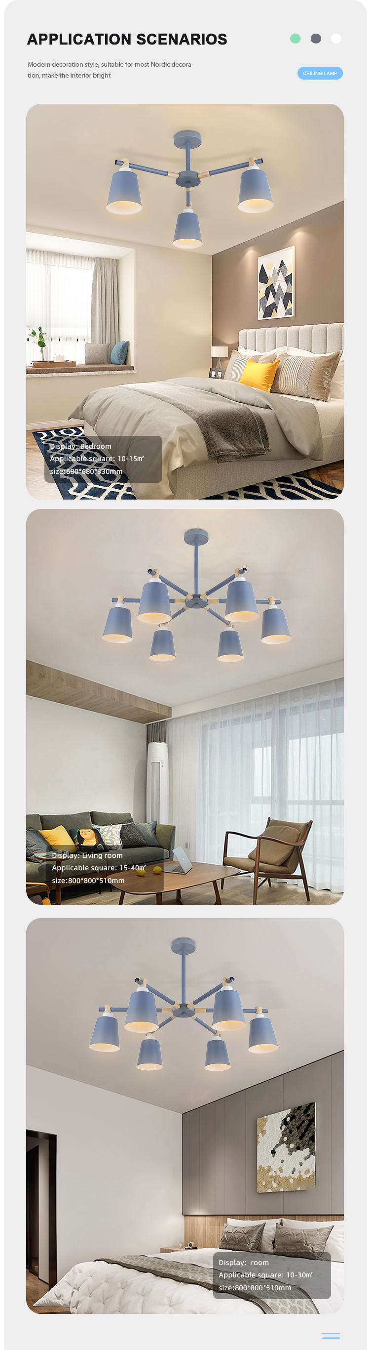 Co<i></i>ntracted Modern Nordic Style Pendant Lamp Indoor Decoration Acrylic Iron Ceiling Light