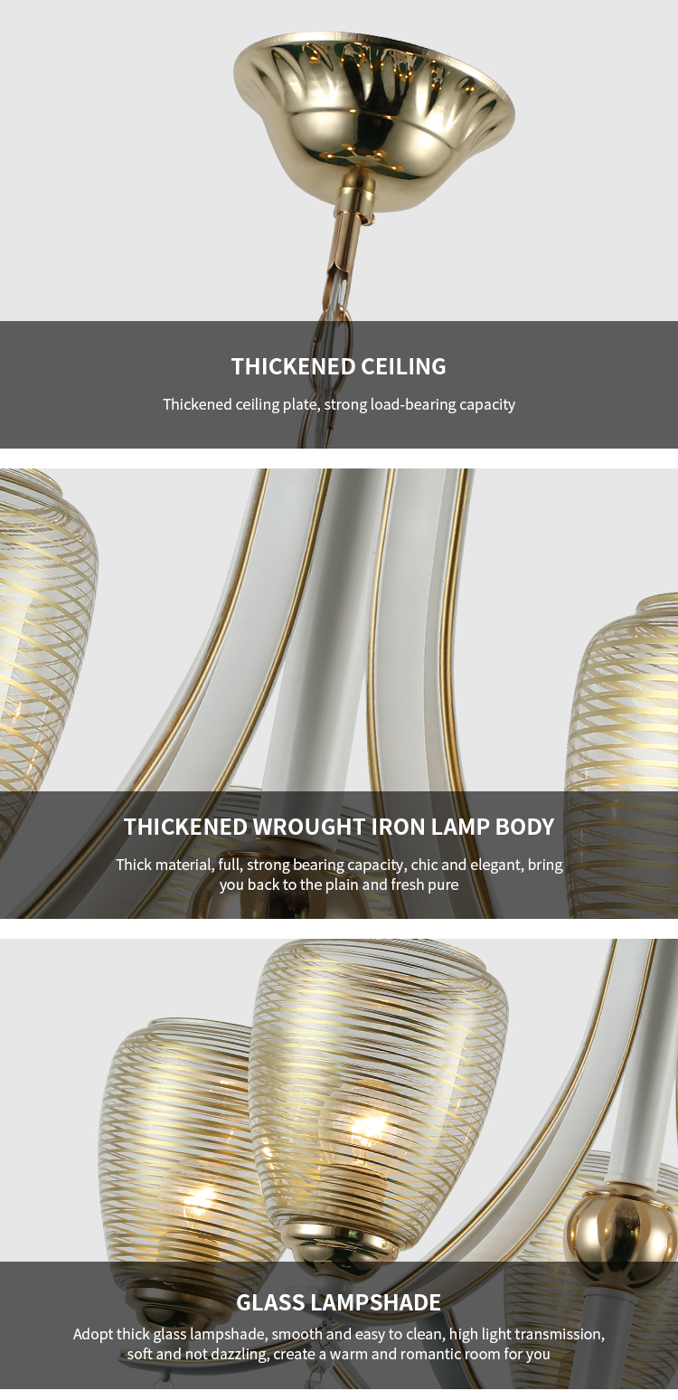 Guzhen Nordic Modern Living Room Bedroom Hanging Ceiling Luxury Chandelier Lamp Fixtures