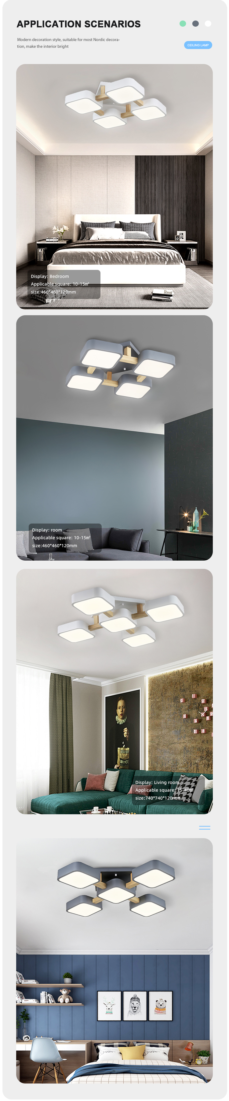 High Bright Indoor Hanging Ceiling Led Pendant Lamp Modern Nordic Custom Bedroom Ceiling Light