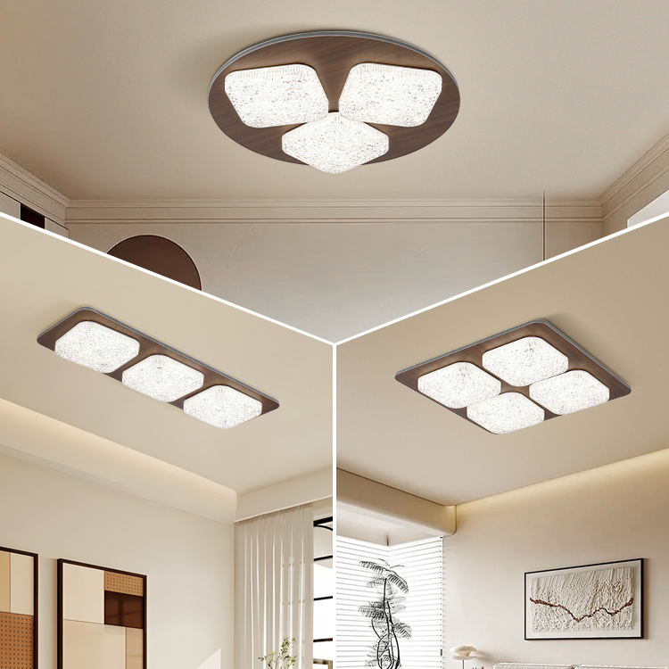 Indoor Hotel Wooden Iron Base 36w 48w Remote Round LED Ceiling Lamp CL1100picture2