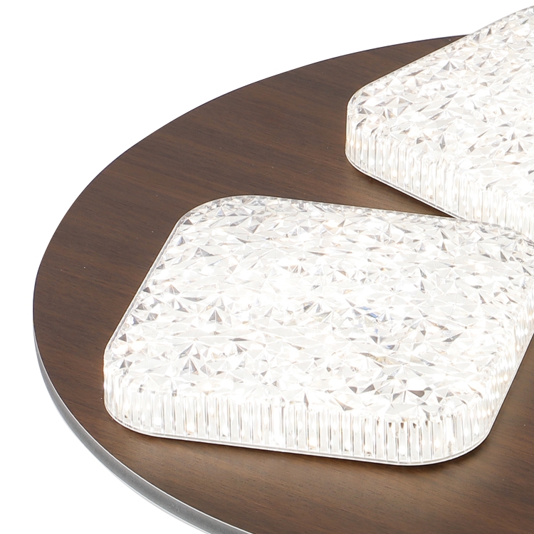 Indoor Hotel Wooden Iron Base 36w 48w Remote Round LED Ceiling Lamp CL1100picture5