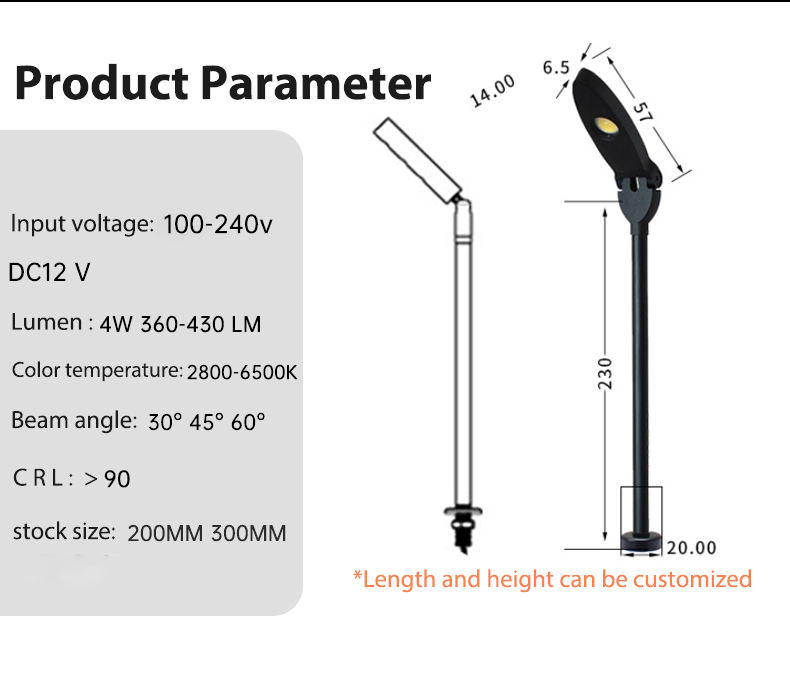 Luxury 4W LED Cabinet Lights Jewelry Cosmetics Pole Lights Glasses Counter Spotlights Museum Cultural Relics Display Spotlights