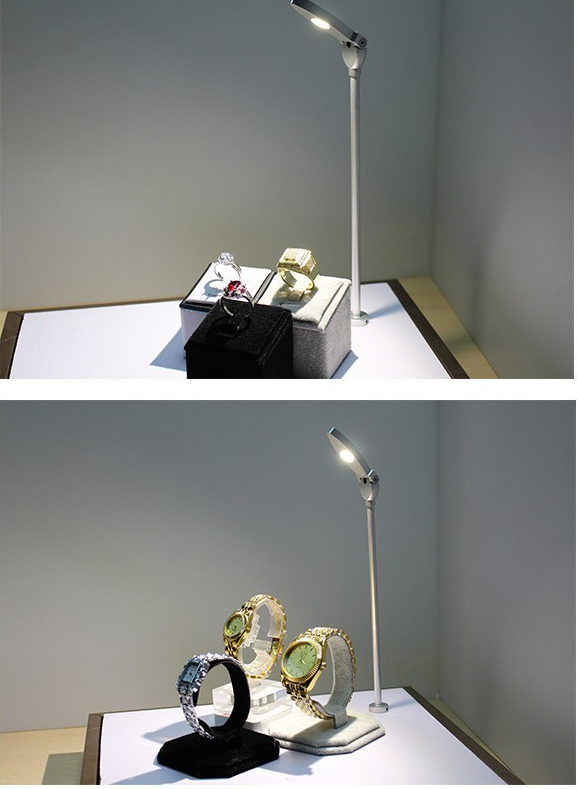 Luxury 4W LED Cabinet Lights Jewelry Cosmetics Pole Lights Glasses Counter Spotlights Museum Cultural Relics Display Spotlights