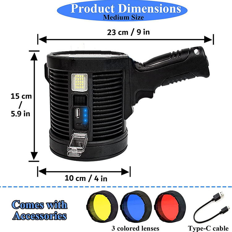 Powerful Rechargeable Handheld LED Spotlight Flashlight HDL940picture2