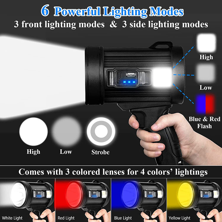 Powerful Rechargeable Handheld LED Spotlight Flashlight HDL940picture4