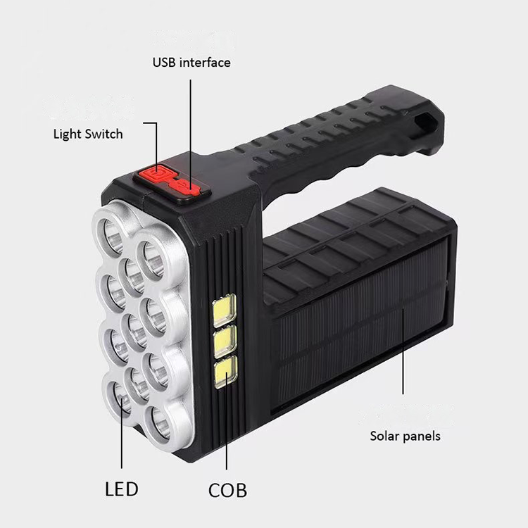 Portable Waterproof Rechargeable Handheld Solar LED Searchlight FSH1620picture3