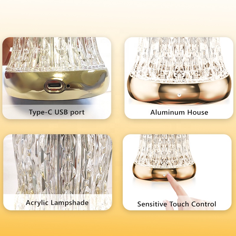 Charging Cordless Long Lasting Luxury Decorative Christmas Bell Desk Lamp DTL3120picture3