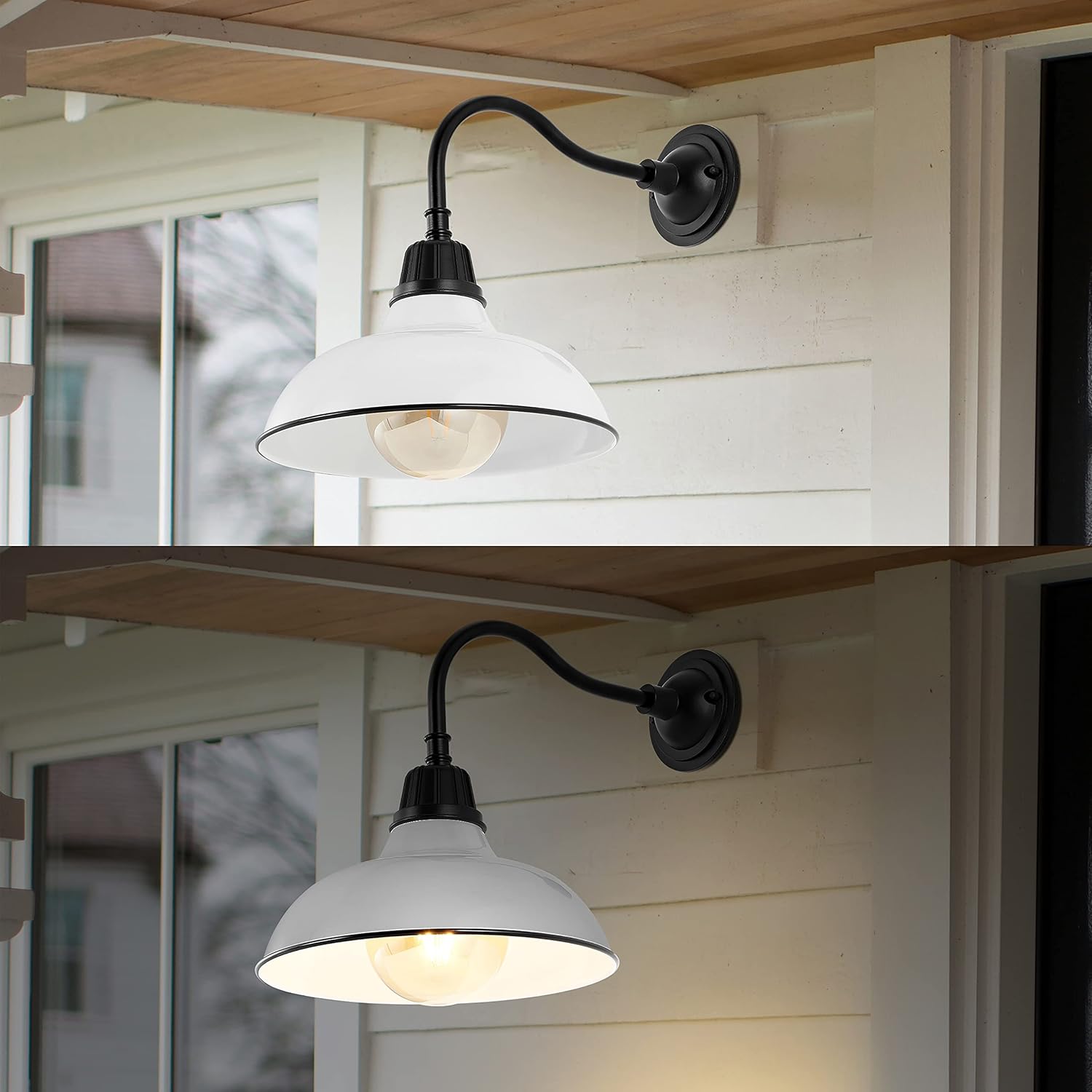 2 Pack Light Farmhouse Industrial LED Gooseneck Arm Outdoor Wall Light WL5370picture2