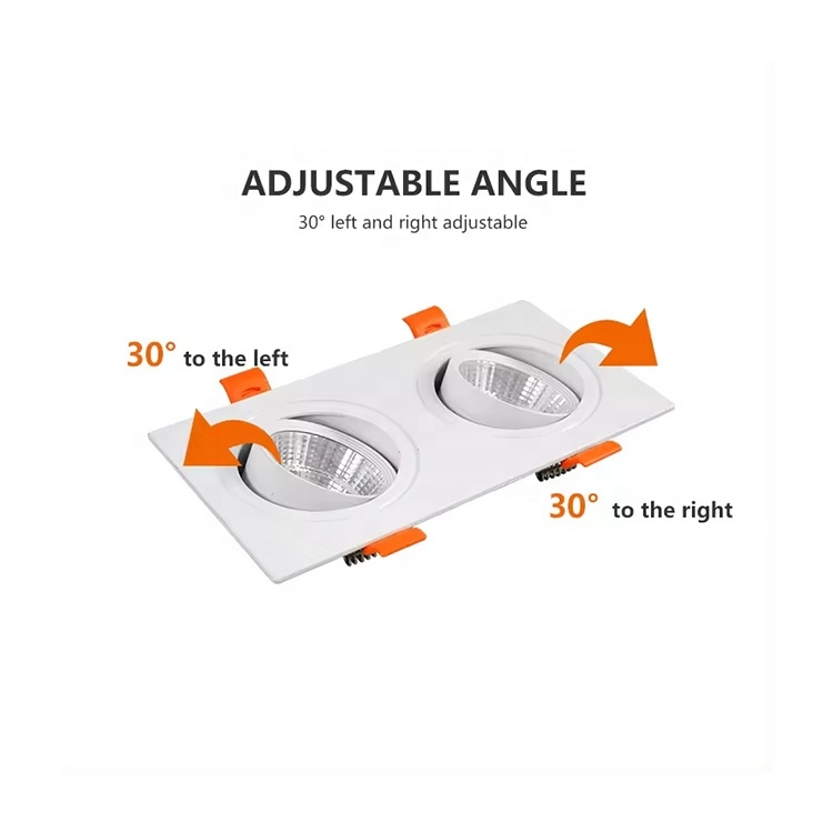 Two Heads Rectangle Hotel Home 20W30W Aluminum COB LED Downlight DL2260picture5