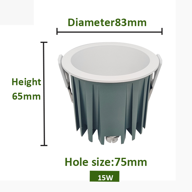 Commercial Waterproof COB 15W Recessed Round Dimmable Ceiling Downlight DL2250picture2