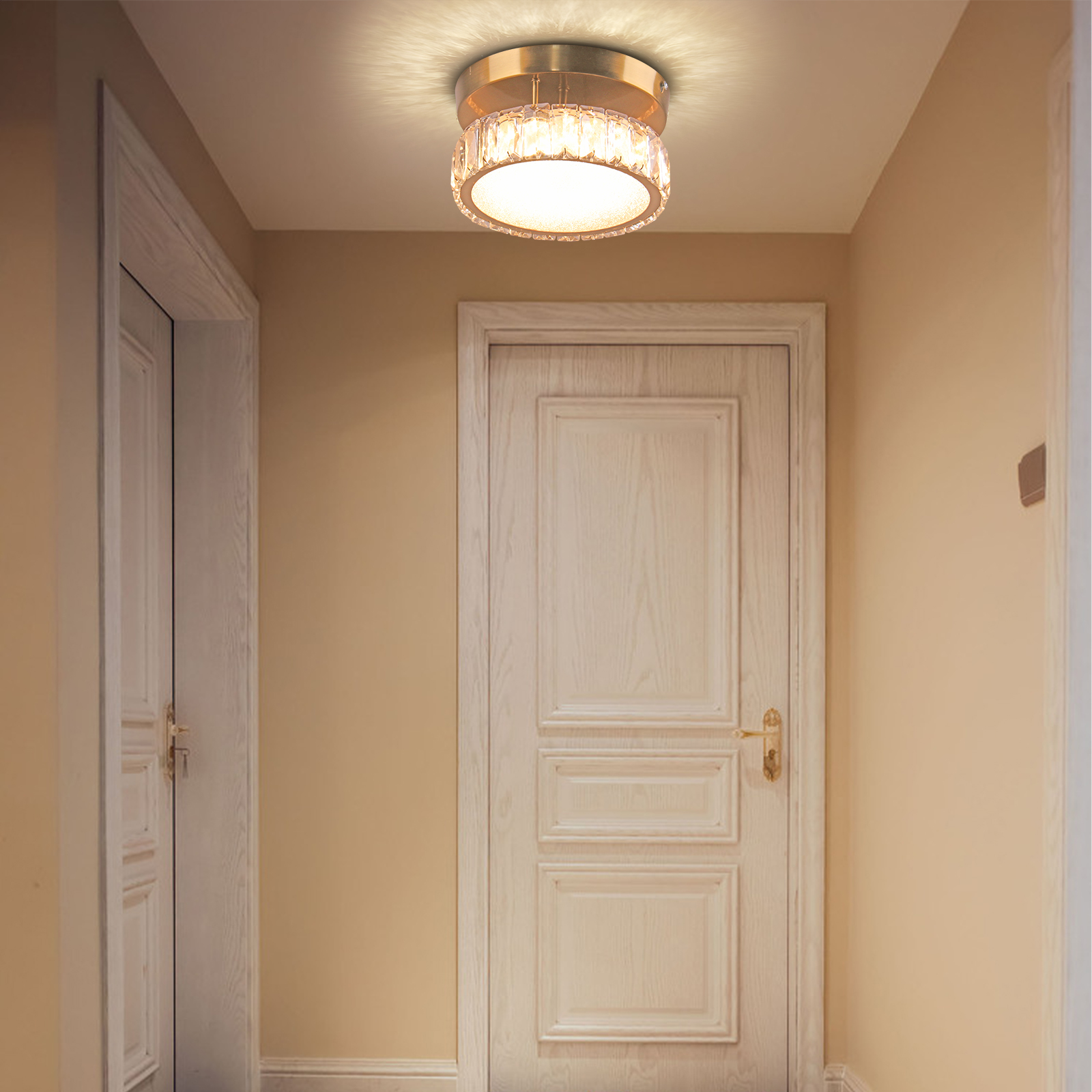 Mini Chandelier with Crystals Semi Flush Mount Ceiling Light CL1060picture5