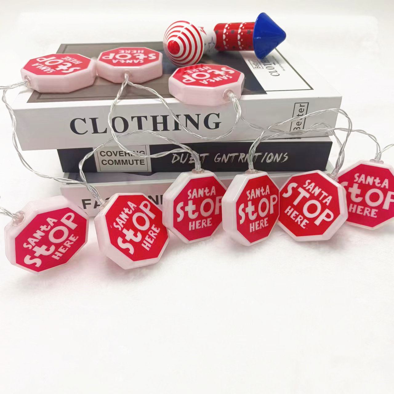 Battery Santa Stop Here LED Light String for Outdoor Christmas Party Decorations XMS470picture6
