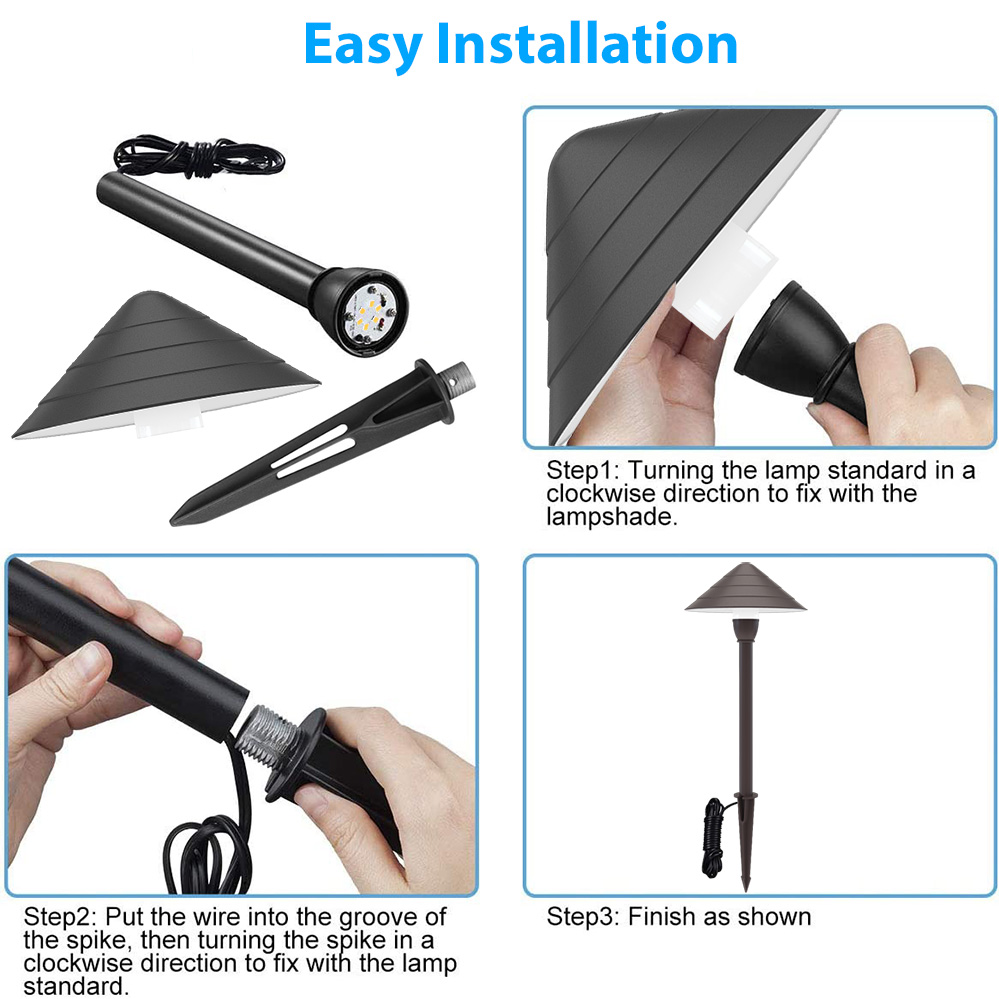 Modern Mushroom Shade Low Voltage 12V Landscape LED Path Light PWL710picture3