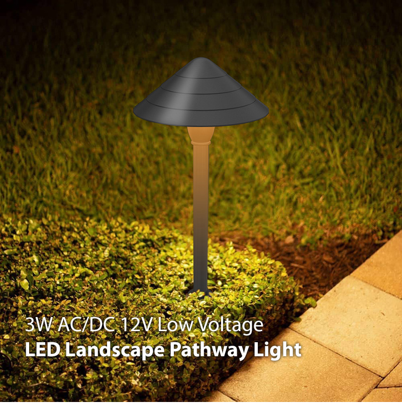 Hot Sale Modern Landscape LED Path Light Mushroom Shade Low Voltage AC DC 12V Landscape Lights ETL Listed