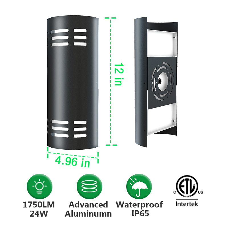 Semi-Round Outdoor Aluminum Waterproof 24W LED Wall Up Down Light WL5340picture4