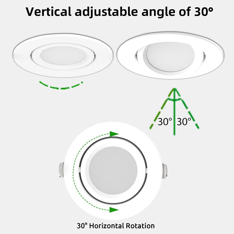 5CCT Selectable Recessed 4 Inch 12W Adjustable Gimbal LED Downlight DL2190picture4
